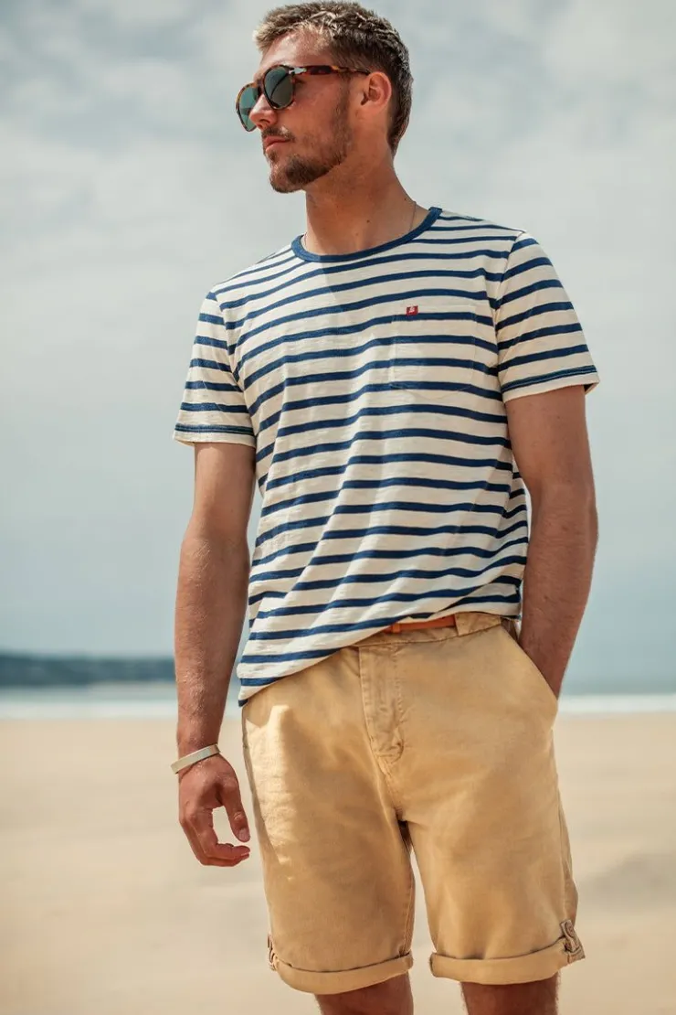 &SONS Breton Striped T Shirt Blue>Men Tops