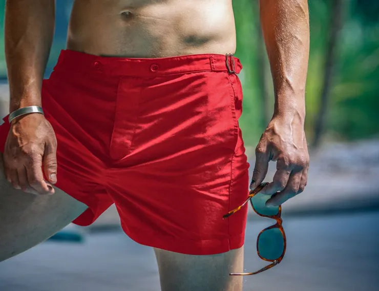 &SONS Newman Swim Shorts Vintage Red>Men Bottoms & Shorts