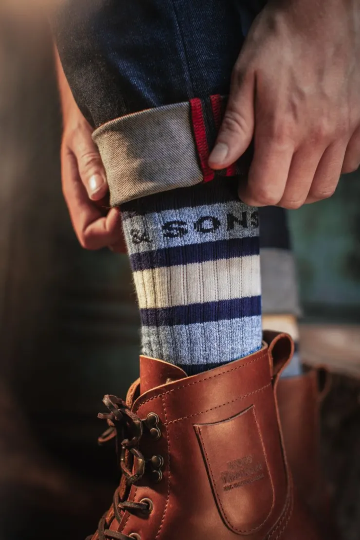 &SONS Baseline Socks Navy>Men Footwear