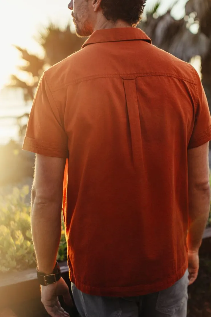 &SONS Cabana Shirt Burnt Orange>Men Tops