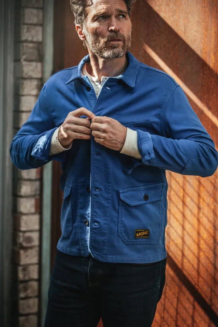 &SONS Carver Jacket French Blue>Men Jackets & Coats