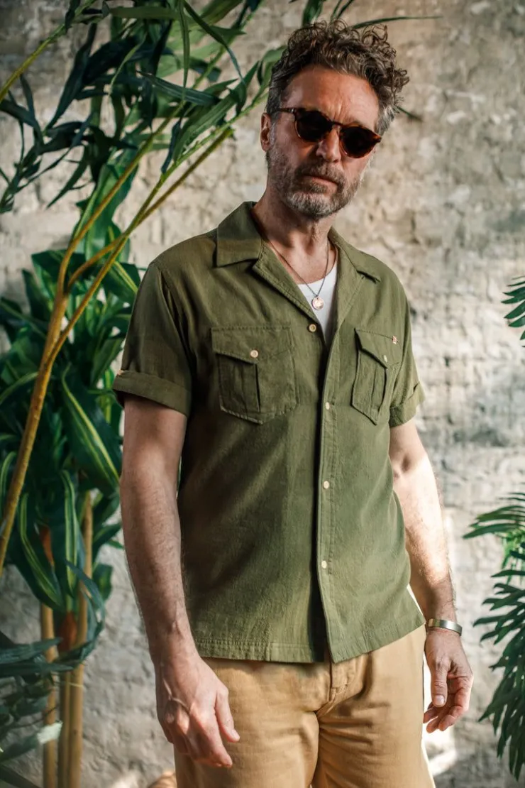 &SONS Coast Shirt Army Green>Men Tops