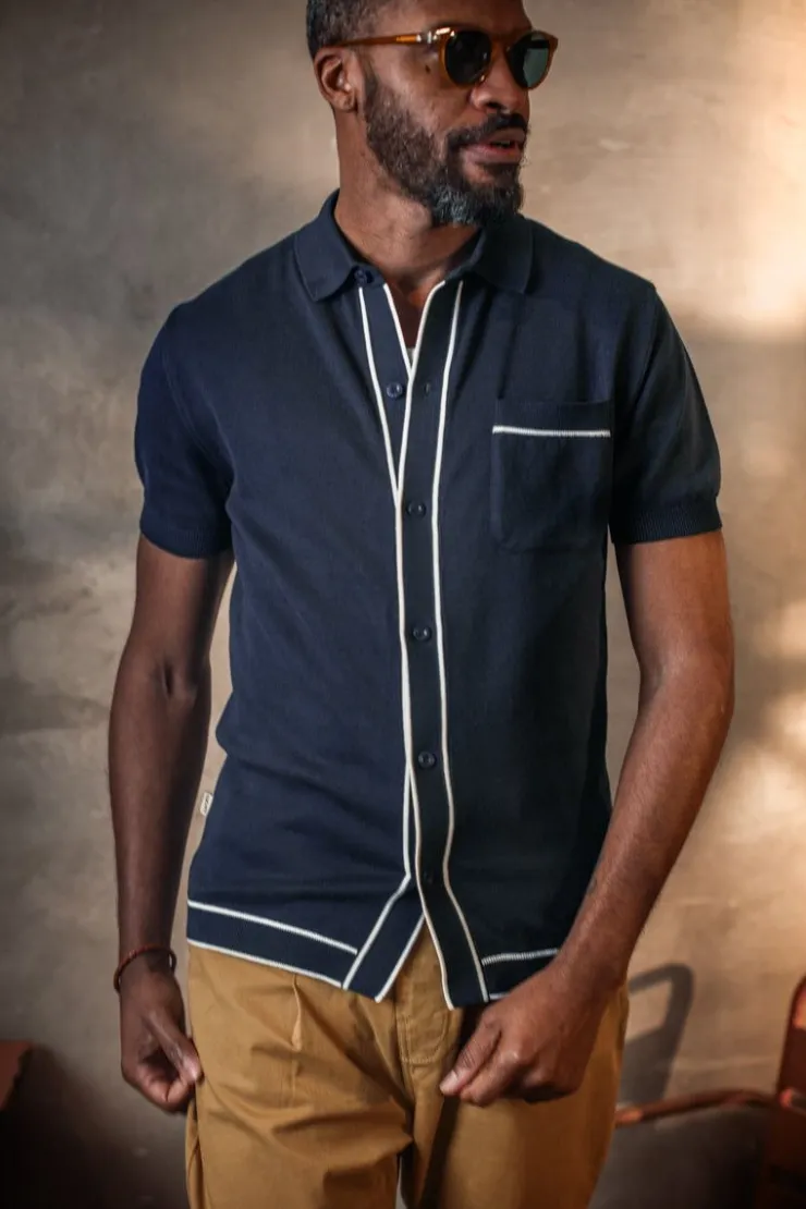 &SONS Dean Polo Navy>Men Tops