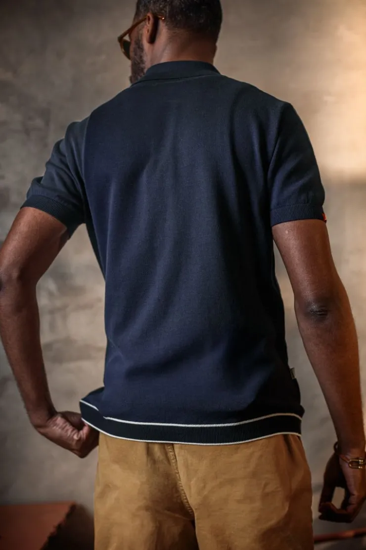 &SONS Dean Polo Navy>Men Tops