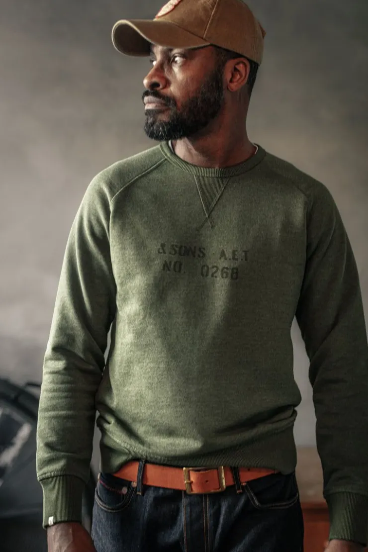 &SONS Deck Sweatshirt Surplus Green>Men Jackets & Coats