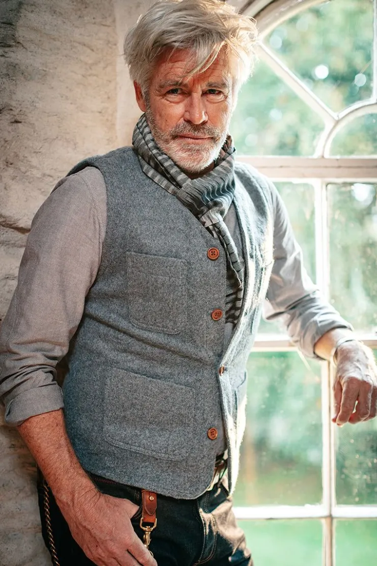 &SONS Drifter Wool Waistcoat Grey>Men Knitwear