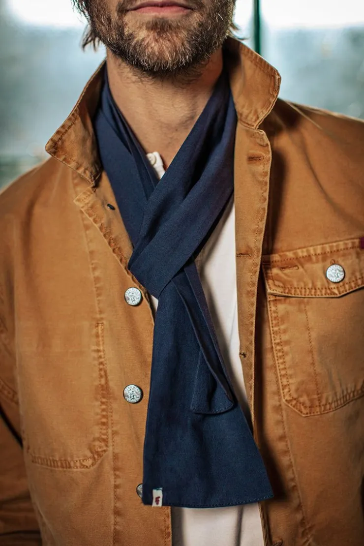 &SONS Navy Scarf>Men Scarves