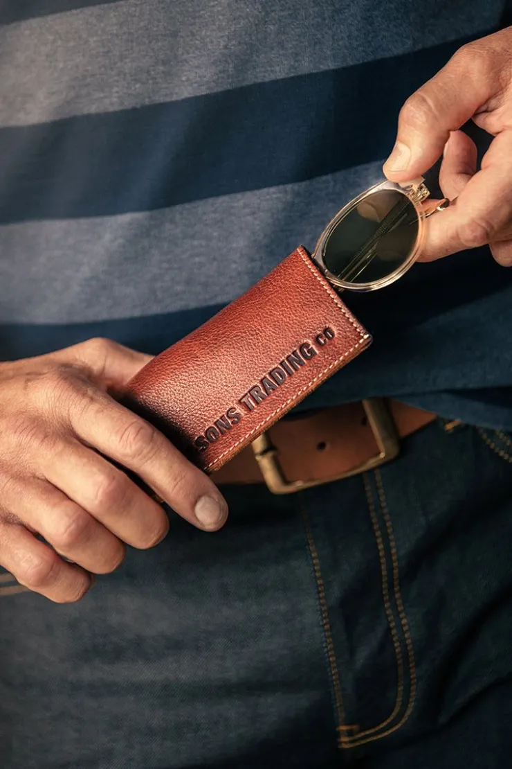 &SONS Pouch Glasses Case Brown>Men Leather Goods