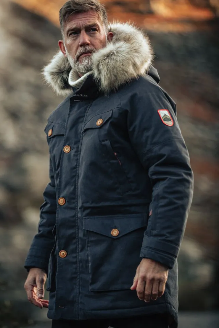 &SONS Ridge Snow Parka Navy>Men Jackets & Coats