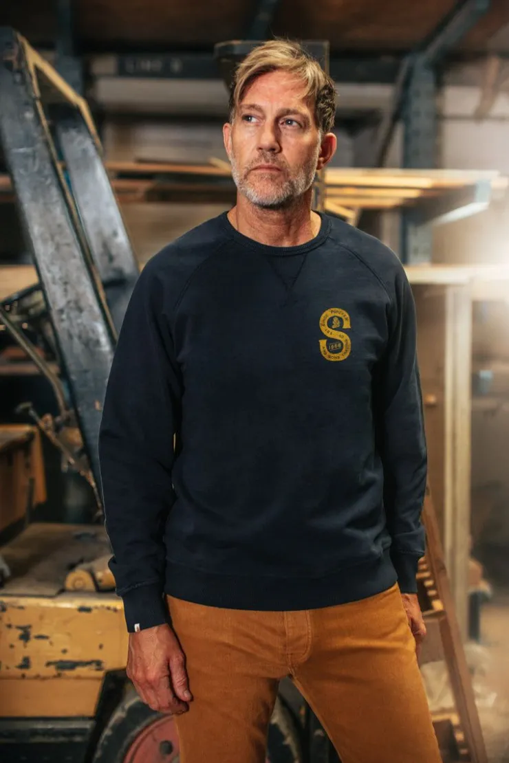 &SONS Sigma Sweatshirt Navy>Men Jackets & Coats