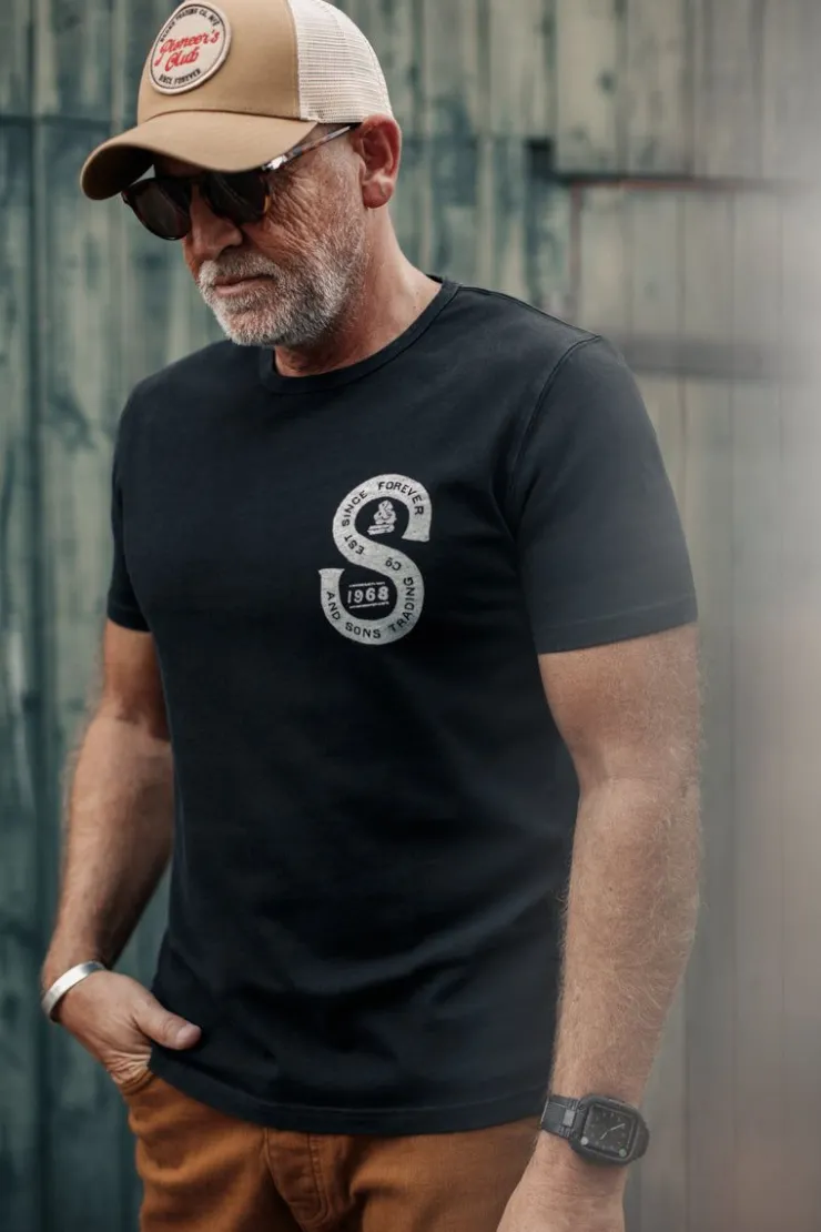 &SONS Sigma T-Shirt Black>Men Tops