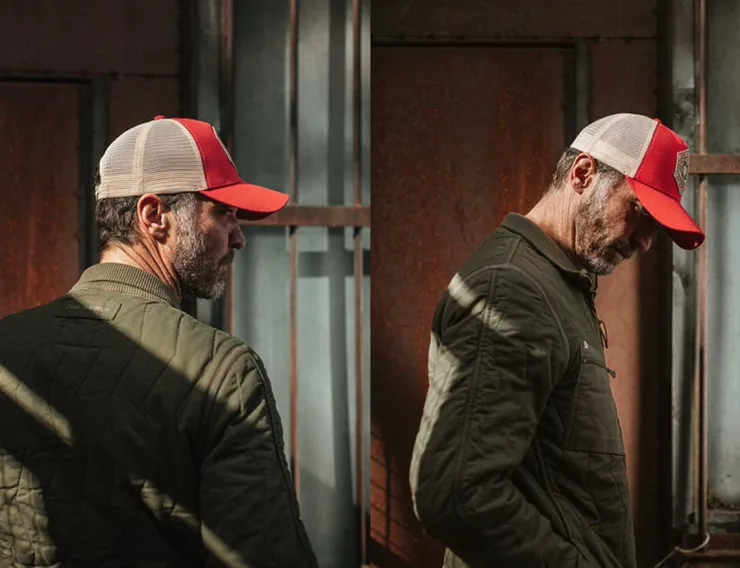 &SONS Union Trucker Cap Vintage Red>Men Headwear