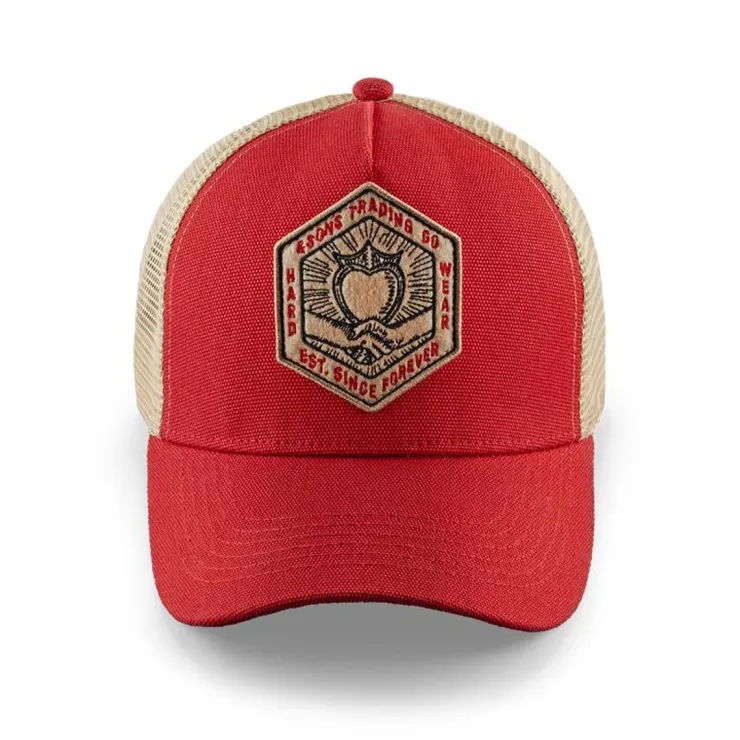 &SONS Union Trucker Cap Vintage Red>Men Headwear