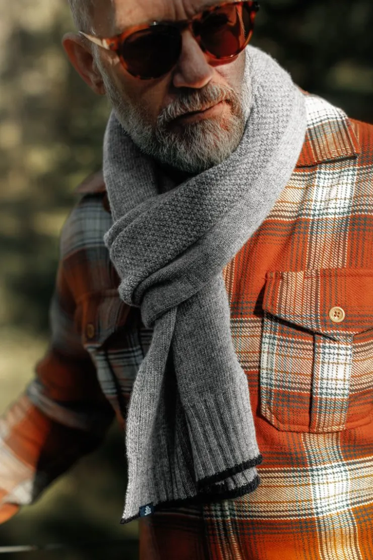 &SONS Vale Scarf Grey>Men Scarves