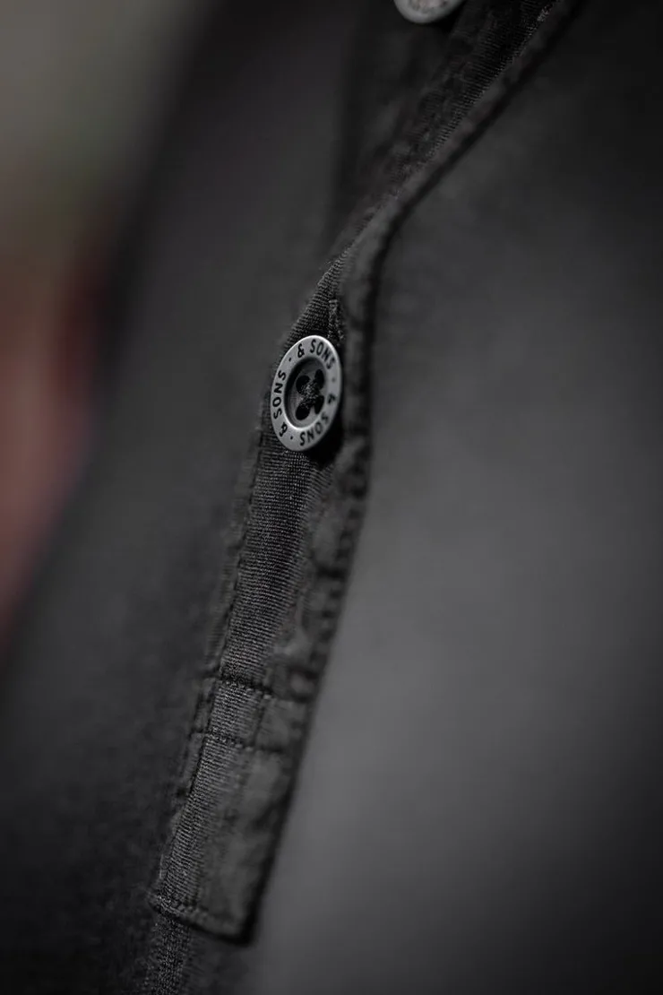 &SONS The New Elder Henley Shirt Black>Men Tops