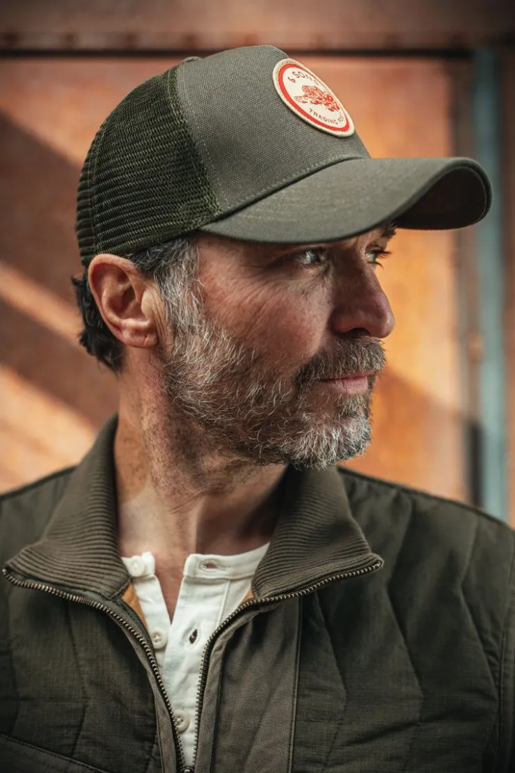 &SONS Trucker Badge Cap Army Green>Men Headwear